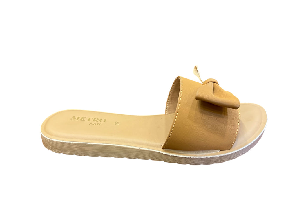 Original Metro Mustard Bow flat Slip – Cute & Comfy Flats for Everyday Wear